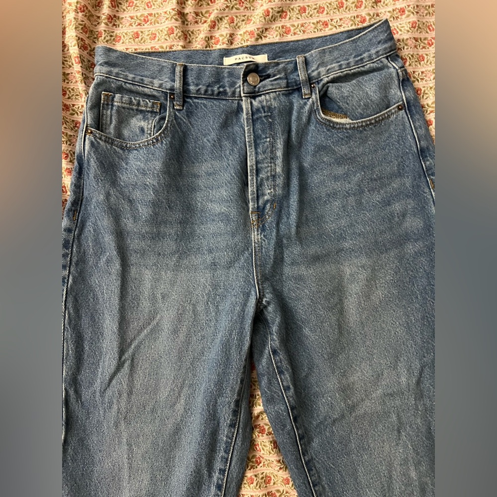 PacSun Women’s High Rise Straight Jeans Medium Wash Size 30 - Picture 3 of 7